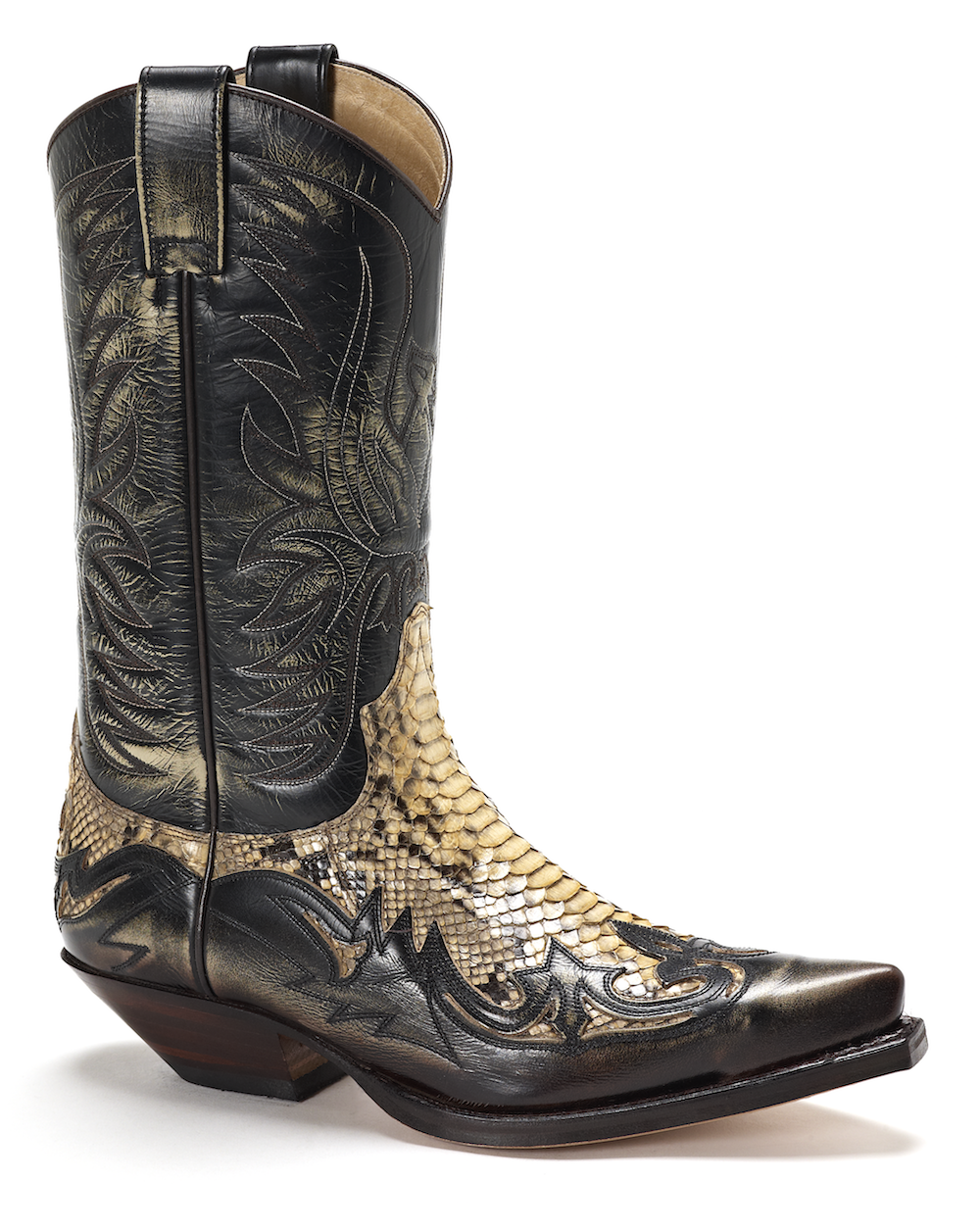 mens black snakeskin cowboy boots